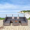 *AS IS* Outsunny 2-Piece Outdoor Wicker Patio Sofa Set with Cushions - Grey (2-Person Sofa ONLY)