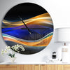 3D Wave Wall Clock, Blue/Gold/Black - Large (#K1049)