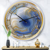 Oversized Ocean Blue Golden Jasper Agate I Wall Clock - Large (#K2451)