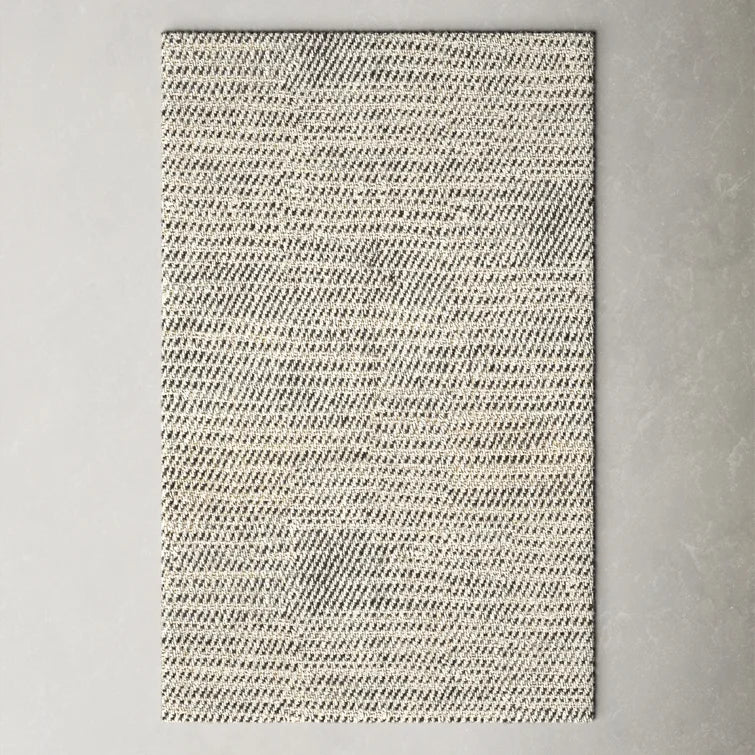 Owen Handmade Hand-Loomed Jute/Sisal Area Rug in White/Black, Rectangle 5' x 8'