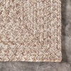Owensby Handmade Braided Indoor / Outdoor Area Rug in Tan rectangle 7'6