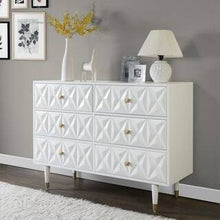 Load image into Gallery viewer, Bea Six Drawer Geo Texture Dresser White
