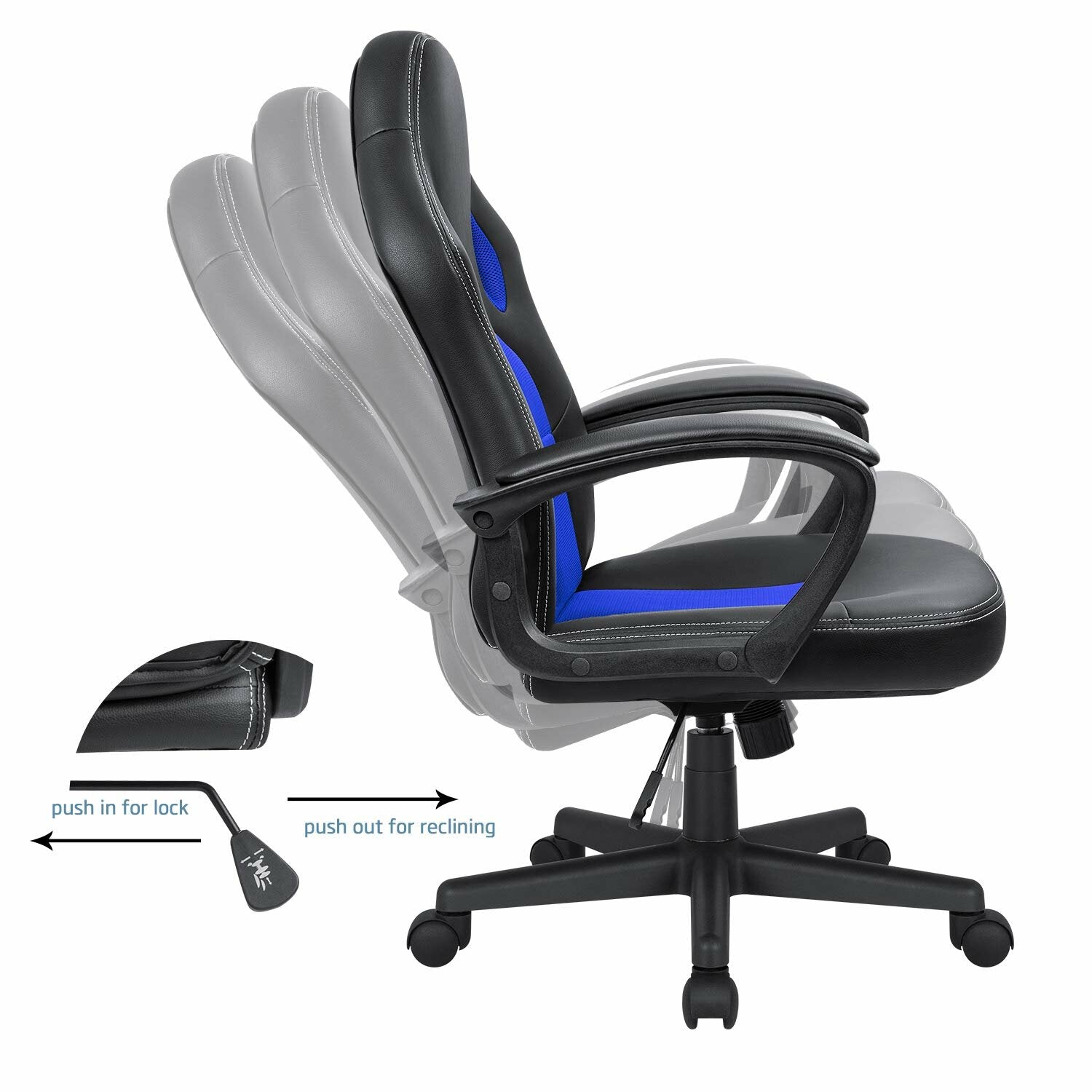 Blue PC & Racing Game Chair K7060
