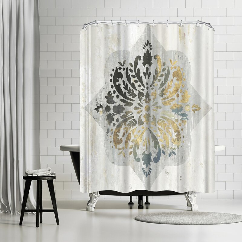 PI Creative Art Blue Medallion Single Shower Curtain 72"x 71"