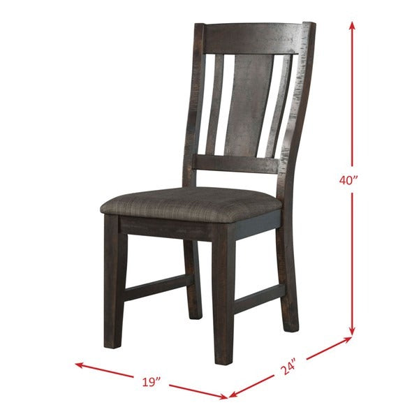 2 Picket House Carter Dark Gray Fabric Armless Side Chairs pt821
