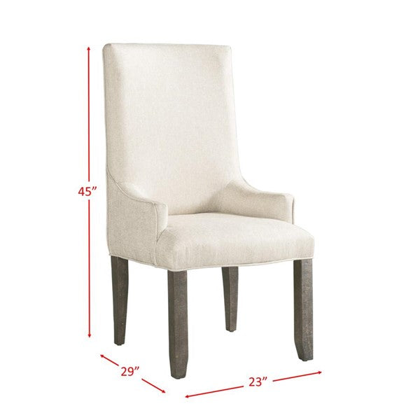2 Picket House  Flynn Cream Fabric Parson Chairs K8683