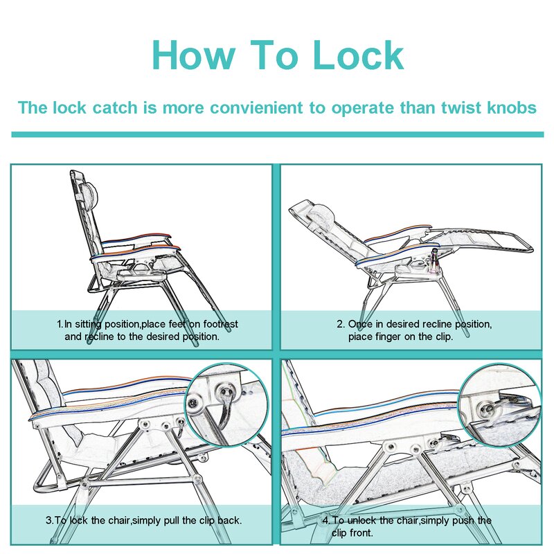 Padded Oversized Reclining Zero Gravity Chair with Cushion pt1225