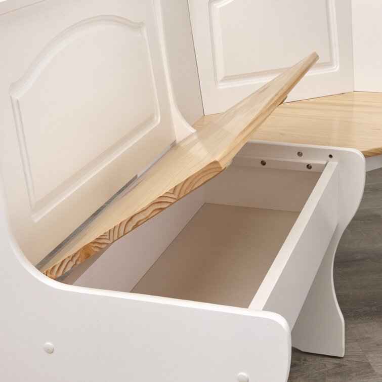 Padstow 5 Person Pine Solid Wood Breakfast Nook Dining Set