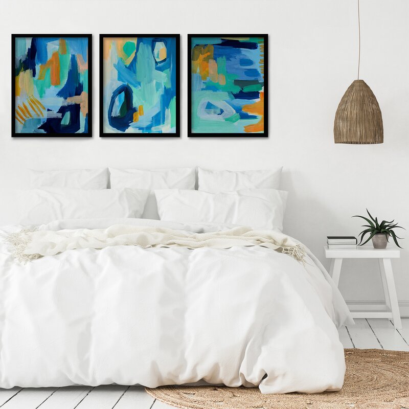 10" H x 24" W x 1.75" D Painted Abstract Texture by Chelsea Hart - 3 Piece Painting Set VB308