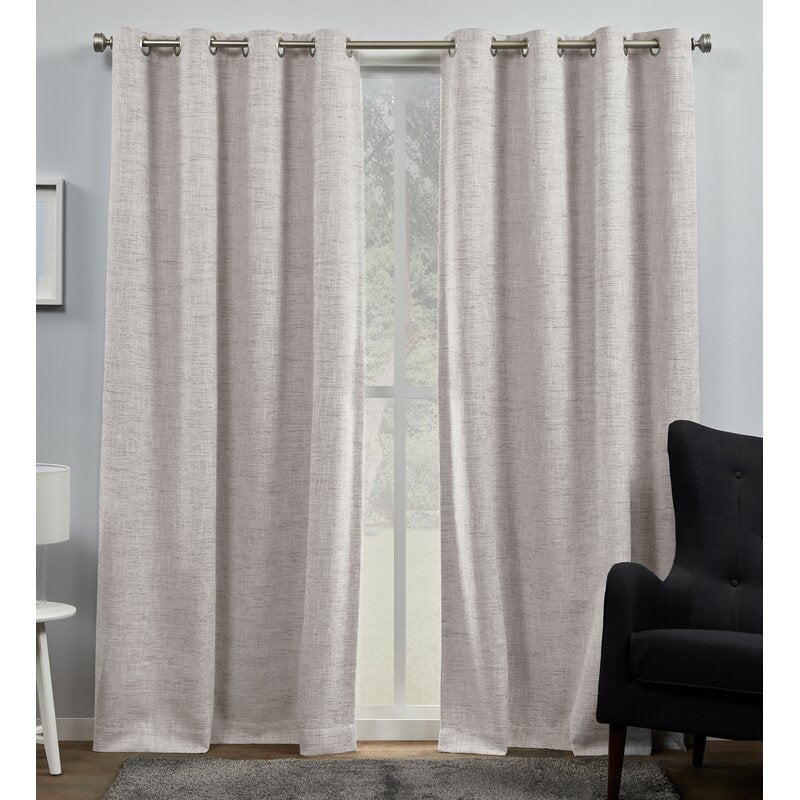 Palni Solid Max Blackout Thermal Grommet Curtain Panels (Set of 2) 52 X 84