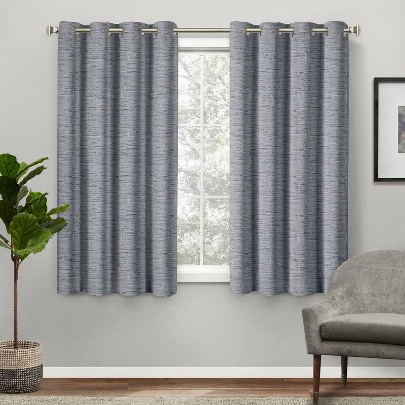 Palni Solid Max Blackout Thermal Grommet Curtain Panels 52" x 96" (Set of 2)