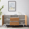 English Oak/White Palomino 58'' Wide 2 Drawer Sideboard