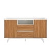 English Oak/White Palomino 58'' Wide 2 Drawer Sideboard