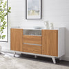 English Oak/White Palomino 58'' Wide 2 Drawer Sideboard