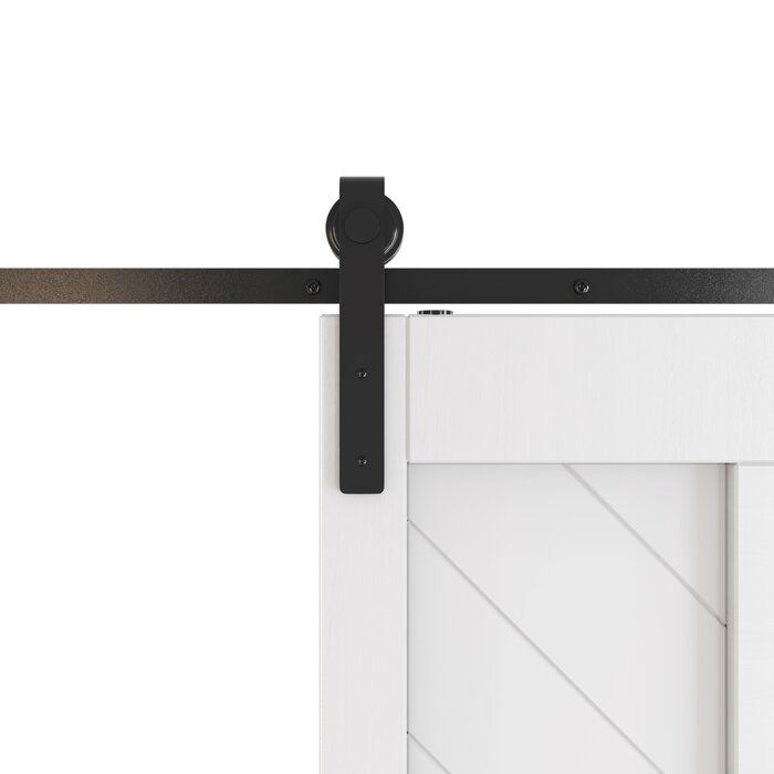 84" x 42" Paneled Manufactured Wood Barn Door with Installation Hardware Kit