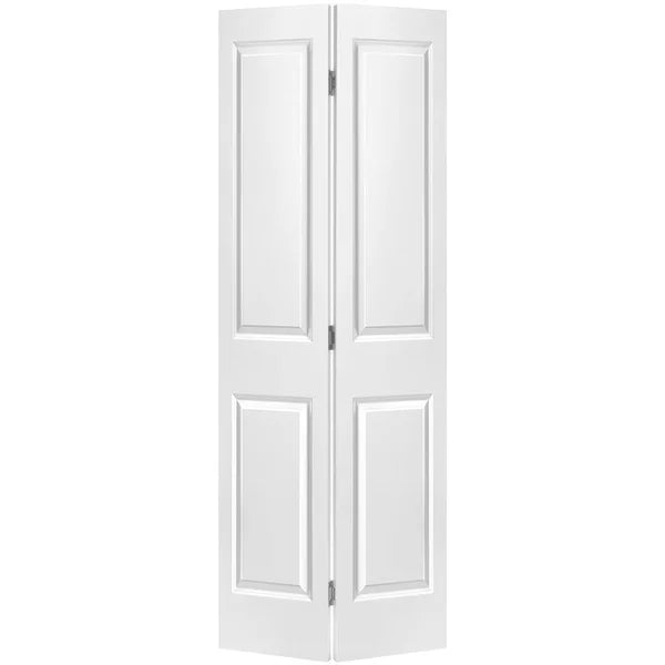 36" x 80" Paneled Manufactured Wood Primed 2-Panel Square Top Interior Bi-Fold Door