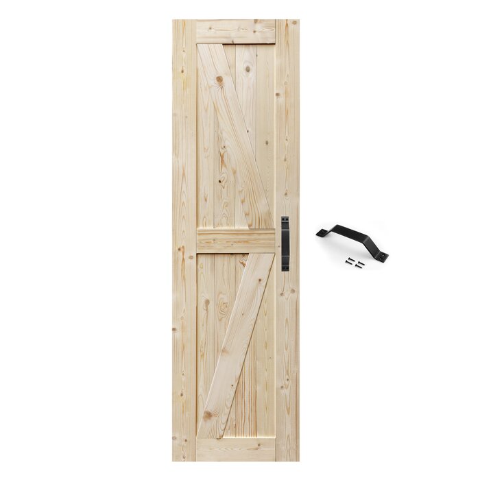 24'' W x 80'' H x 1.38'' Paneled Solid Wood Barn Door