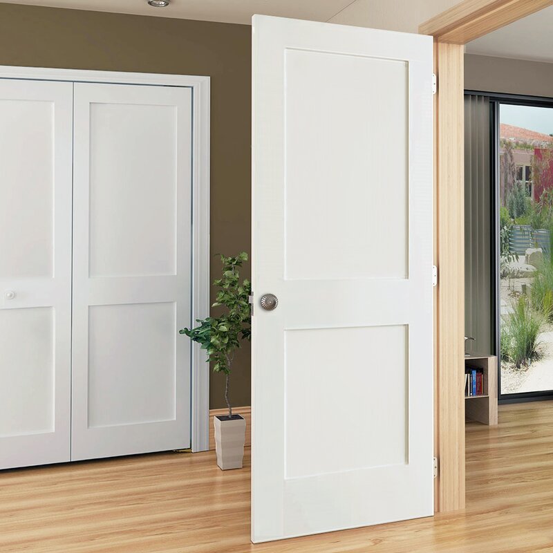 Paneled Solid Wood Primed Shaker Standard Door *AS-IS*