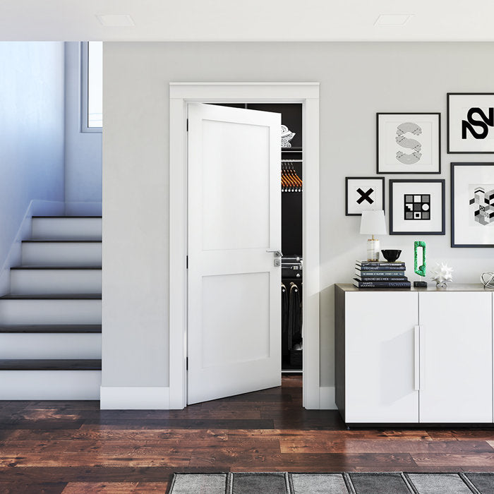 36" x 80" Paneled Wood Primed Shaker Standard Door