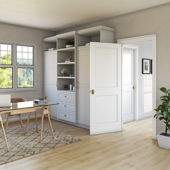 36" x 80" Paneled Wood Primed Shaker Standard Door