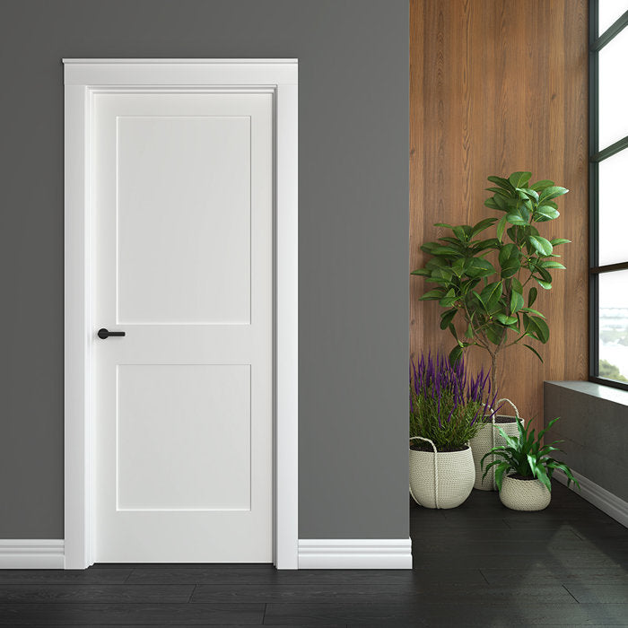 36" x 80" Paneled Wood Primed Shaker Standard Door