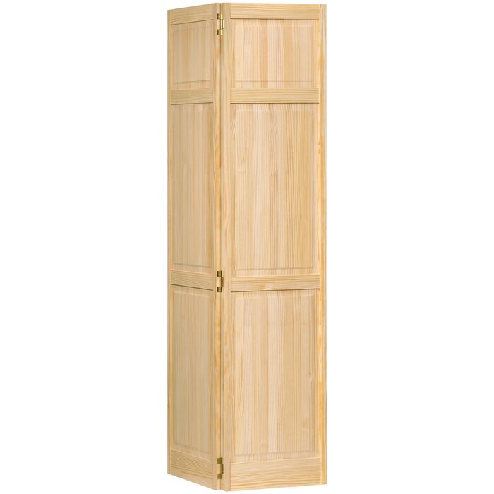 35.69" x 78.75" Paneled Wood Unfinished Bi-Fold Door