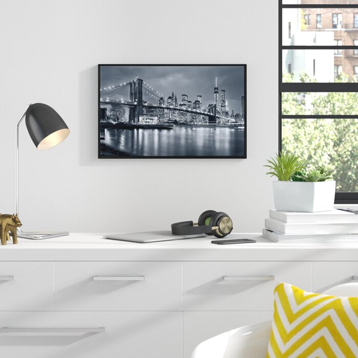 32" H x 42" W x 1.5" D Panorama New York City At Night - Wrapped Canvas Print