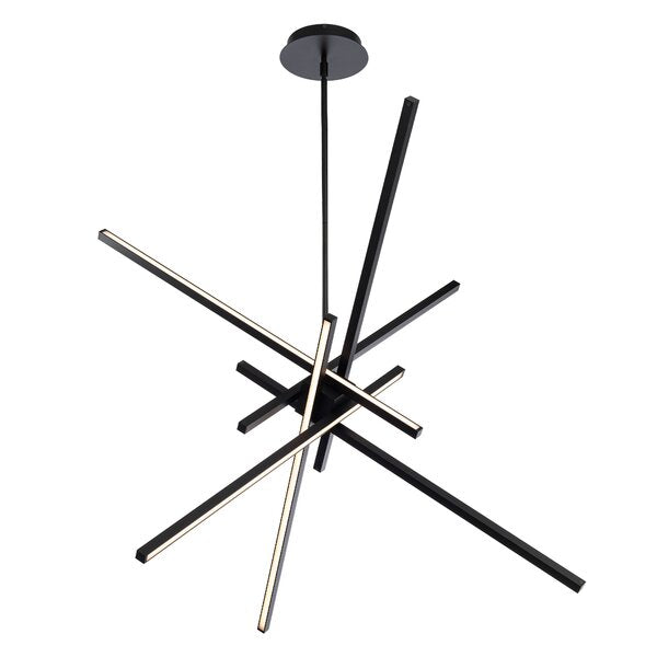 Black Parallax 5 - Light LED Chandelier