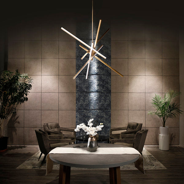 Black Parallax 5 - Light LED Chandelier