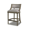 Bon Accord Farmhouse Counter or Bar Stool with Footrest - Light Heathered Grey - Linen - Counter height