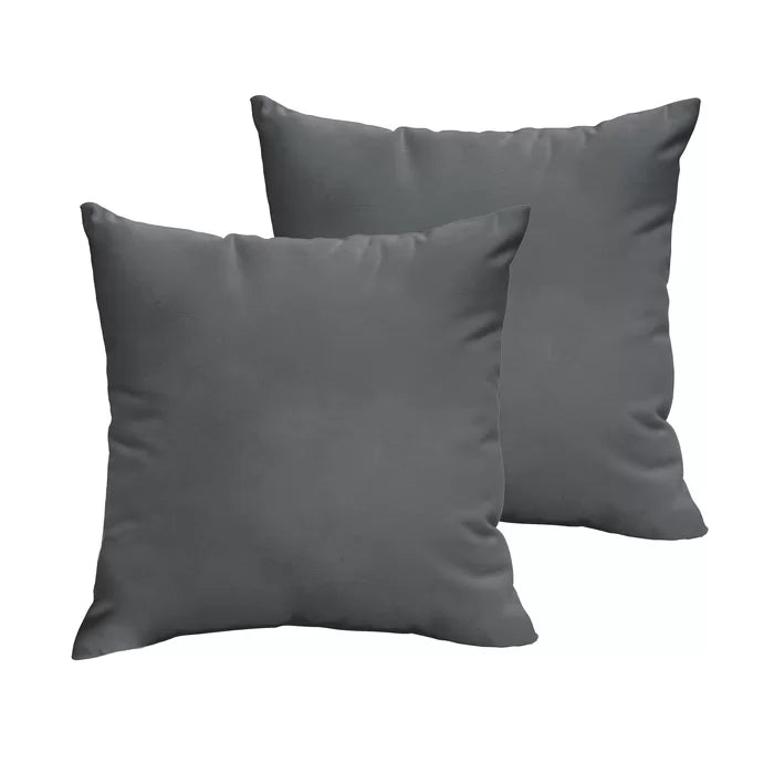 20" H x 20" W x 6" D Charcoal Parvati Outdoor Square Pillow Cover & Insert (Set of 2)