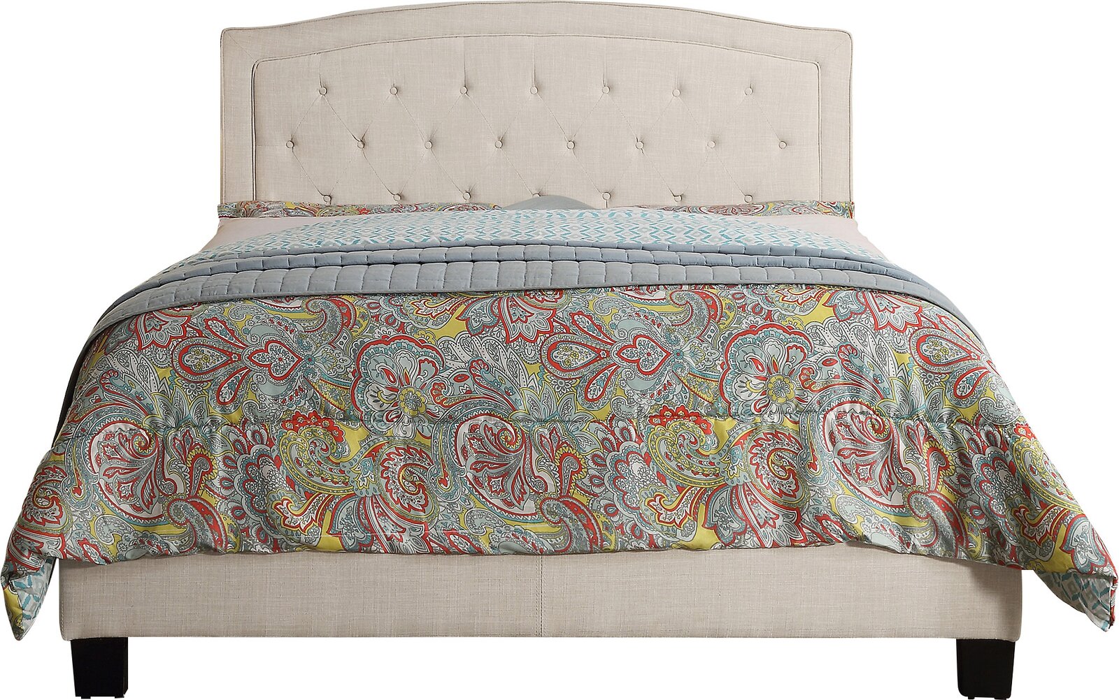 Pascal solid discount wood tufted bed