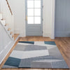 Passion Geometric Area Rug in Blue rectangle 7'10