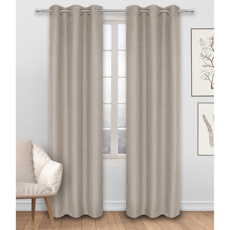Patchway Solid Blackout Thermal Grommet Curtain Panels (Set of 2), B6-DS158