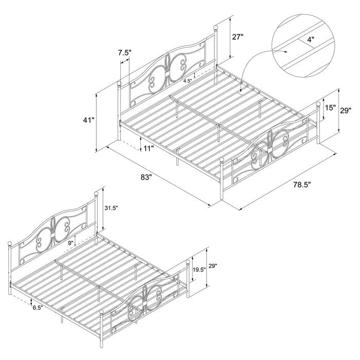 White Pattonsburg Platform Bed, King #HA713