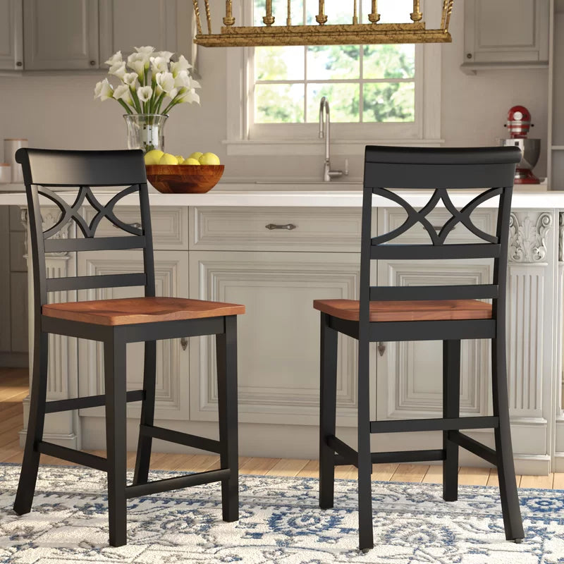 Black Paulette 24" Counter Stool (Set of 2)