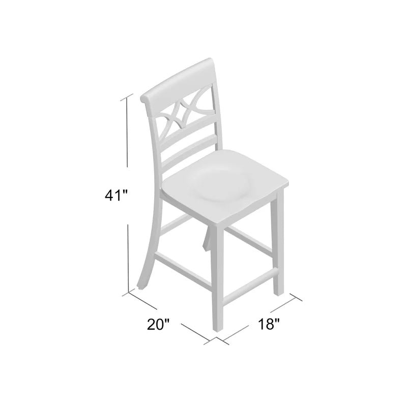 Black Paulette 24" Counter Stool (Set of 2)