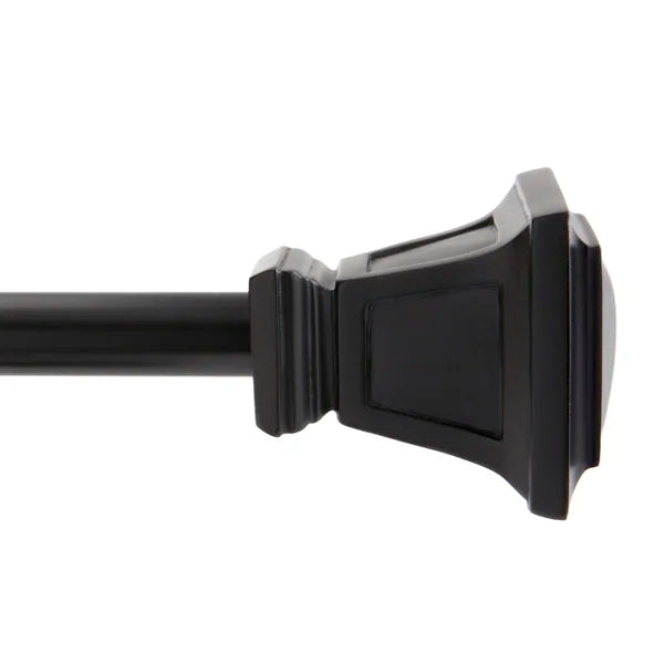 28" - 48" L Matte Black Payan Adjustable 0.63" Single Curtain Rod