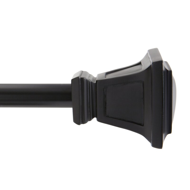 28" - 48" L Matte Black Payan Adjustable 0.63" Single Curtain Rod