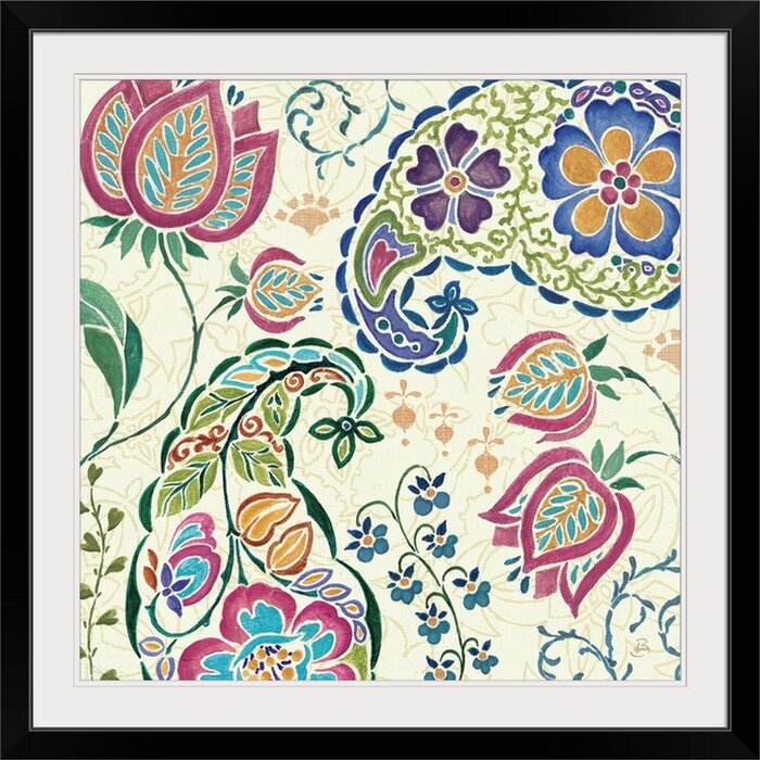 16" H x 16" W x 1.5" D Peacock Dream Peacock Fantasy IV by Daphne Brissonnet Print