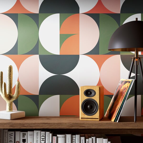 4'L x 24"W Orange/Green/Peach Peel and Stick Wallpaper Panel TJ225