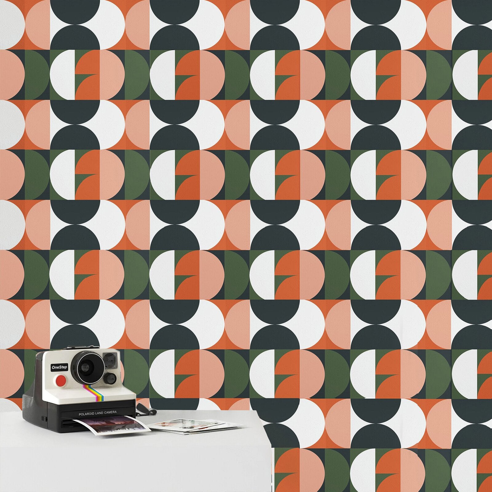 4'L x 24"W Orange/Green/Peach Peel and Stick Wallpaper Panel TJ225