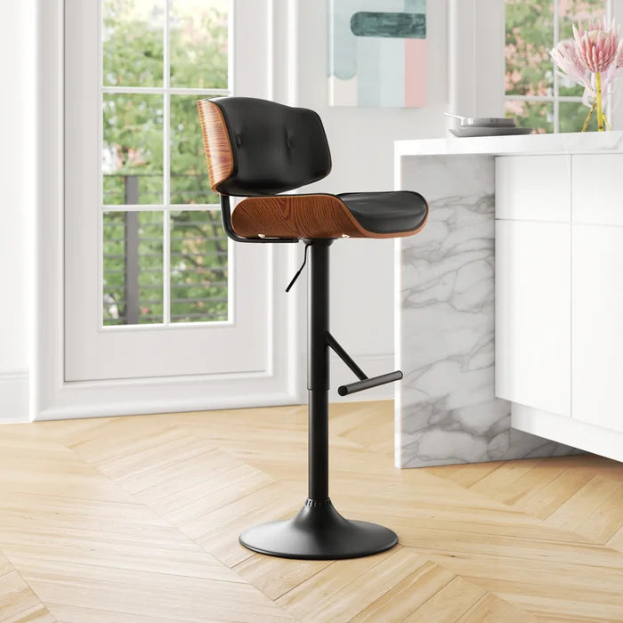 Black Pehrson Swivel Adjustable Height 32'' Bar Stool