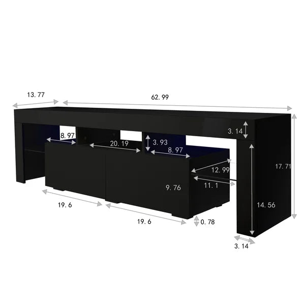 Black Peiqi TV Stand for TVs up to 70"