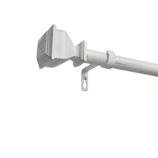 36" - 72" Distressed White Pelayo Adjustable 1" Single Curtain Rod