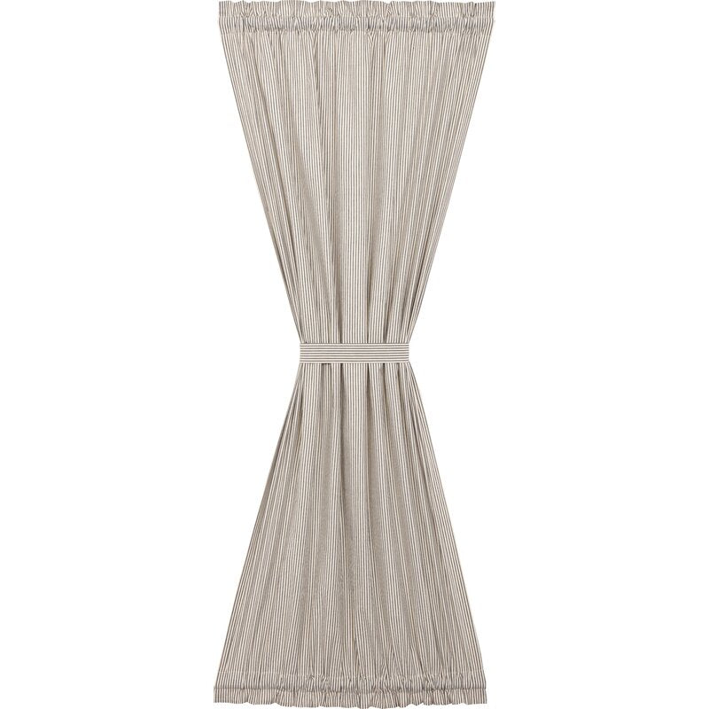 Peltier Seersucker Ticking 100% Cotton Striped Rod Pocket Single Curtain Panel 72 x 42