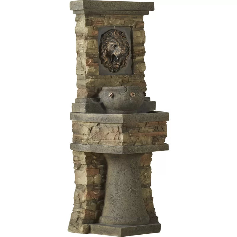 Penitas Resin/Fiberglass Lion Head Outdoor/Indoor Water Fountain