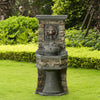 Penitas Resin/Fiberglass Lion Head Outdoor/Indoor Water Fountain
