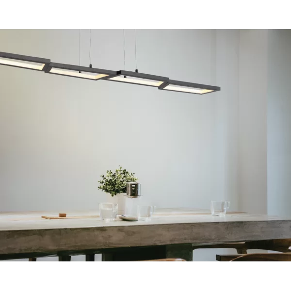 Black Pennwyn 4 - Light Kitchen Island Linear LED Pendant