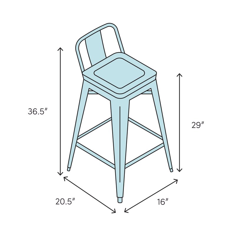 Set of 2 Pera Wood Counter Stools #8295T